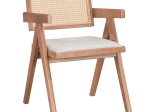 ΠΟΛΥΘΡΟΝΑ WINSLOW PAKOWORLD ΞΥΛΟ RUBBERWOOD ΑΝΟΙΚΤΟ ΚΑΡΥΔΙ-PVC RATTAN ΦΥΣΙΚΟ-ΥΦΑΣΜΑ ΓΚΡΙ
