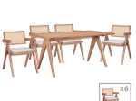 ΤΡΑΠΕΖΑΡΙΑ WINSLOW Ι PAKOWORLD ΣΕΤ 7ΤΕΜ ΞΥΛΟ RUBBERWOOD ΑΝΟΙΧΤΟ ΚΑΡΥΔΙ 160X85X75ΕΚ