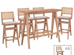 ΤΡΑΠΕΖΑΡΙΑ ΜΠΑΡ WINSLOW PAKOWORLD ΣΕΤ 7ΤΕΜ ΞΥΛΟ RUBBERWOOD ΑΝΟΙΧΤΟ ΚΑΡΥΔΙ 120X45X100ΕΚ