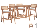 ΤΡΑΠΕΖΑΡΙΑ ΜΠΑΡ WINSLOW I PAKOWORLD ΣΕΤ 7ΤΕΜ ΞΥΛΟ RUBBERWOOD ΑΝΟΙΧΤΟ ΚΑΡΥΔΙ 120X45X100ΕΚ