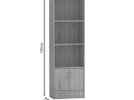 ΒΙΒΛΙΟΘΗΚΗ NEGAN PAKOWORLD SONOMA ΜΕΛΑΜΙΝΗΣ 57X33X180ΕΚ