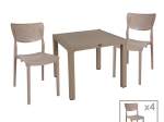 ΤΡΑΠΕΖΑΡΙΑ EXPLORE-IGNITE PAKOWORLD ΣΕΤ 5ΤΕΜ PP CAPPUCCINO 90X90X73,5ΕΚ
