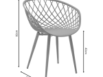 ΠΟΛΥΘΡΟΝΑ EZRA PAKOWORLD ΓΚΡΙ PP-ΠΟΔΙ ΦΥΣΙΚΟ ΜΕΤΑΛΛΟ 62X42X82ΕΚ