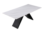 ΤΡΑΠΕΖΙ MEJA PAKOWORLD SINTERED STONE ΛΕΥΚΟ ΜΕ ΜΕΤΑΛΛΙΚΑ ΠΟΔΙΑ ΣΕ ΜΑΥΡΗ ΑΠΟΧΡΩΣΗ 200X100X76ΕΚ
