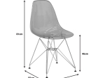 ΚΑΡΕΚΛΑ ADELLE PAKOWORLD PP ΔΙΑΦΑΝΟ ΓΚΡΙ-INOX ΠΟΔΙ 46X55X81ΕΚ