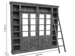 ΒΙΒΛΙΟΘΗΚΗ LIBRARDY INART ΑΝΤΙΚΕ ΚΑΡΥΔΙ ΜΑΣΙΦ MANGO ΞΥΛΟ 247X35X220ΕΚ