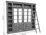 ΒΙΒΛΙΟΘΗΚΗ LIBRARDY INART LIME WASH ΜΑΣΙΦ MANGO ΞΥΛΟ 247X35X220ΕΚ