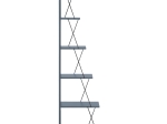 ΒΙΒΛΙΟΘΗΚΗ TARS PAKOWORLD ΓΚΡΙ-ΜΑΥΡΟ 60X24X146.5ΕΚ