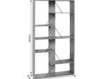 ΒΙΒΛΙΟΘΗΚΗ TARS PAKOWORLD ΓΚΡΙ-ΜΑΥΡΟ 84X25.5X154.5ΕΚ