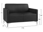 ΣΕΤ 2 ΤΜΧ ΚΑΝΑΠΕΣ 3ΘΕΣΙΟΣ ΚΑΙ 2ΘΕΣΙΟΣ NELLIE HM11274.01 ΜΑΥΡΟ ΧΡΩΜΑ