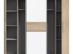 ΝΤΟΥΛΑΠΑ ΡΟΥΧΩΝ CLOSET PAKOWORLD ΤΕΤΡΑΦΥΛΛΗ SONOMA OAK-ΛΕΥΚΟ ΜΕΛΑΜΙΝΗΣ 200X61.5X190.5ΕΚ