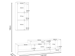 ΣΥΝΘΕΤΟ ΣΑΛΟΝΙΟΥ HALMI PAKOWORLD ΛΕΥΚΟ-OAK ΜΕΛΑΜΙΝΗΣ 180X39X190ΕΚ
