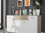 ΜΠΟΥΦΕΣ DREPEN PAKOWORLD ΜΕΛΑΜΙΝΗ ΣΕ ΛΕΥΚΟ ΚΑΙ SONOMA ΧΡΩΜΑ 162.3X34.2X81.7ΕΚ