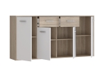 ΜΠΟΥΦΕΣ DREPEN PAKOWORLD ΜΕΛΑΜΙΝΗ ΣΕ ΛΕΥΚΟ ΚΑΙ SONOMA ΧΡΩΜΑ 162.3X34.2X81.7ΕΚ