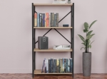 ΒΙΒΛΙΟΘΗΚΗ JACKREY PAKOWORLD OAK ΜΕΛΑΜΙΝΗΣ-ΜΑΥΡΟ ΜΕΤΑΛΛΟ 60X30X114ΕΚ