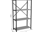 ΒΙΒΛΙΟΘΗΚΗ JACKREY PAKOWORLD OAK ΜΕΛΑΜΙΝΗΣ-ΜΑΥΡΟ ΜΕΤΑΛΛΟ 60X30X114ΕΚ