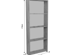 ΒΙΒΛΙΟΘΗΚΗ FREN PAKOWORLD OAK-ΛΕΥΚΟ ΜΕΛΑΜΙΝΗΣ 60X19.5X170ΕΚ