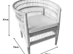 ΠΟΛΥΘΡΟΝΑ NECORIAN PAAKOWORLD TEAK ΞΥΛΟ ΜΕ PE RATTAN ΣΕ ΦΥΣΙΚΗ ΑΠΟΧΡΩΣΗ ΚΑΙ ΛΕΥΚΟ ΜΑΞΙΛΑΡΙ 80X70X87ΕΚ