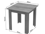 ΤΡΑΠΕΖΙ MANKA I PAKOWORLD ΣΕ WENGE ΑΠΟΧΡΩΣΗ 80X80X77ΕΚ