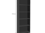 ΒΙΒΛΙΟΘΗΚΗ ΜΕΛΑΜΙΝΗΣ MAX MEGAPAP ΧΡΩΜΑ ΑΝΘΡΑΚΙ 58X23X170ΕΚ.