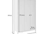 ΝΤΟΥΛΑΠΑ ΡΟΥΧΩΝ FRENCH MEGAPAP ΤΡΙΦΥΛΛΗ ΧΡΩΜΑ ΛΕΥΚΟ 125X54X196ΕΚ.