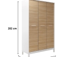 ΝΤΟΥΛΑΠΑ ΡΟΥΧΩΝ LONDON MEGAPAP ΤΡΙΦΥΛΛΗ ΧΡΩΜΑ OAK - ΛΕΥΚΟ 120X52X202ΕΚ.