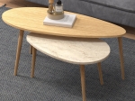 ΤΡΑΠΕΖΑΚΙ ΣΑΛΟΝΙΟΥ ΣΕΤ 2 ΤΜΧ ELIPS MEGAPAP ΧΡΩΜΑ OAK - TRAVERTINE 116X46X46ΕΚ.