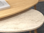ΤΡΑΠΕΖΑΚΙ ΣΑΛΟΝΙΟΥ ΣΕΤ 2 ΤΜΧ ELIPS MEGAPAP ΧΡΩΜΑ OAK - TRAVERTINE 116X46X46ΕΚ.