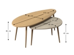 ΤΡΑΠΕΖΑΚΙ ΣΑΛΟΝΙΟΥ ΣΕΤ 2 ΤΜΧ ELIPS MEGAPAP ΧΡΩΜΑ OAK - TRAVERTINE 116X46X46ΕΚ.