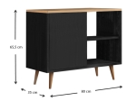 ΚΟΝΣΟΛΑ - ΜΠΟΥΦΕΣ ΜΕΛΑΜΙΝΗΣ LUCE MEGAPAP ΧΡΩΜΑ ΜΑΥΡΟ ANTIQUE - OAK 80X35X66ΕΚ.