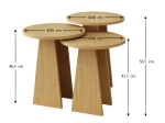 ΤΡΑΠΕΖΑΚΙΑ ΒΟΗΘΗΤΙΚΑ ΣΕΤ 3 ΤΜΧ COMO MEGAPAP ΧΡΩΜΑ OAK