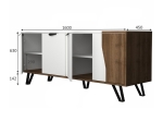 ΜΠΟΥΦΕΣ JASMINE MEGAPAP ΧΡΩΜΑ ΛΕΥΚΟ - ΚΑΡΥΔΙ 160X45X78ΕΚ.