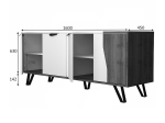 ΜΠΟΥΦΕΣ JASMINE MEGAPAP ΧΡΩΜΑ ΛΕΥΚΟ - ΑΝΘΡΑΚΙ 160X45X78ΕΚ.
