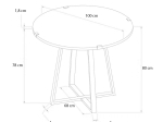 ΤΡΑΠΕΖΙ RUBES MEGAPAP ΧΡΩΜΑ ΛΕΥΚΟ - ΑΝΘΡΑΚΙ 100X100X78ΕΚ.
