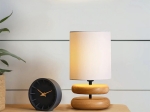 ΦΩΤΙΣΤΙΚΟ ΕΠΙΤΡΑΠΕΖΙΟ LUCIA MEGAPAP E14 ΞΥΛΙΝΟ - ΥΦΑΣΜΑ PVC ΧΡΩΜΑ ΦΥΣΙΚΟ - ΚΡΕΜ Ø15X35ΕΚ.