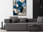 ΠΙΝΑΚΑΣ ΣΕ ΚΑΜΒΑ "BLUE AND BEIGE ABSTRACT" MEGAPAP ΨΗΦΙΑΚΗΣ ΕΚΤΥΠΩΣΗΣ ΜΕ ΚΟΡΝΙΖΑ ΧΡΩΜΑ ΜΑΥΡΟ 70X100X3ΕΚ.