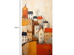 ΠΙΝΑΚΑΣ ΣΕ ΚΑΜΒΑ "HOUSES ON THE HILL" MEGAPAP ΨΗΦΙΑΚΗΣ ΕΚΤΥΠΩΣΗΣ 50X100X3ΕΚ.