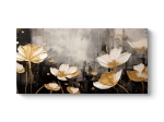 ΠΙΝΑΚΑΣ ΣΕ ΚΑΜΒΑ "GOLD FLOWERS" MEGAPAP ΨΗΦΙΑΚΗΣ ΕΚΤΥΠΩΣΗΣ 80X40X3ΕΚ.