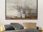 ΠΙΝΑΚΑΣ ΣΕ ΚΑΜΒΑ "WILLOW FLOWERS" MEGAPAP ΨΗΦΙΑΚΗΣ ΕΚΤΥΠΩΣΗΣ ΜΕ ΚΟΡΝΙΖΑ ΧΡΩΜΑ ΧΡΥΣΟ 140X100X3ΕΚ.