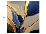 ΠΙΝΑΚΑΣ ΣΕ ΚΑΜΒΑ "DANCE OF GOLD AND BLUE" MEGAPAP ΨΗΦΙΑΚΗΣ ΕΚΤΥΠΩΣΗΣ 100X100X3ΕΚ.
