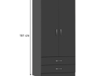 ΝΤΟΥΛΑΠΑ ΡΟΥΧΩΝ REGINA MEGAPAP ΔΙΦΥΛΛΗ ΧΡΩΜΑ ΑΝΘΡΑΚΙ 80X51,5X181ΕΚ.
