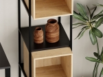 ΒΙΒΛΙΟΘΗΚΗ VALE MINI MEGAPAP ΧΡΩΜΑ SILKY BLACK - SAPPHIRE OAK 36,2X39X179ΕΚ.