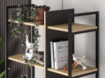 ΒΙΒΛΙΟΘΗΚΗ DETROIT MEGAPAP ΧΡΩΜΑ SAPPHIRE OAK - SILKY BLACK 87,5X35,2X175ΕΚ.