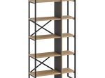 ΒΙΒΛΙΟΘΗΚΗ DETROIT MEGAPAP ΧΡΩΜΑ SAPPHIRE OAK - SILKY BLACK 87,5X35,2X175ΕΚ.