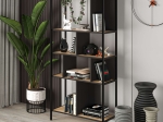 ΒΙΒΛΙΟΘΗΚΗ MIDI MEGAPAP ΧΡΩΜΑ SAPPHIRE OAK - SILKY BLACK 88X35X175ΕΚ.