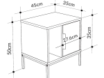 ΚΟΜΟΔΙΝΟ GLYNN MEGAPAP ΧΡΩΜΑ ΛΕΥΚΟ 45X35X50ΕΚ.