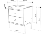 ΚΟΜΟΔΙΝΟ MALTA MEGAPAP ΧΡΩΜΑ SAPHHIRE OAK 49X35X52ΕΚ.