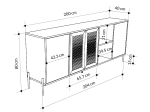 ΜΠΟΥΦΕΣ NAIVE MEGAPAP ΧΡΩΜΑ SAPPHIRE OAK 204X40X80ΕΚ.