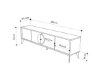 ΕΠΙΠΛΟ ΤΗΛΕΟΡΑΣΗΣ GORA MEGAPAP ΧΡΩΜΑ SAPPHIRE OAK - ΛΕΥΚΟ 180X35,6X51ΕΚ.