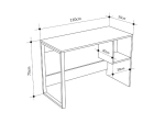 ΓΡΑΦΕΙΟ ΕΡΓΑΣΙΑΣ CUBO MEGAPAP ΧΡΩΜΑ ΛΕΥΚΟ - SAPPHIRE OAK 110X50X75ΕΚ.